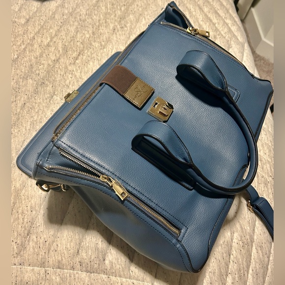 Sandy Lisa Amalfi Shoulder Bag in Dusty Blue - Picture 2 of 5